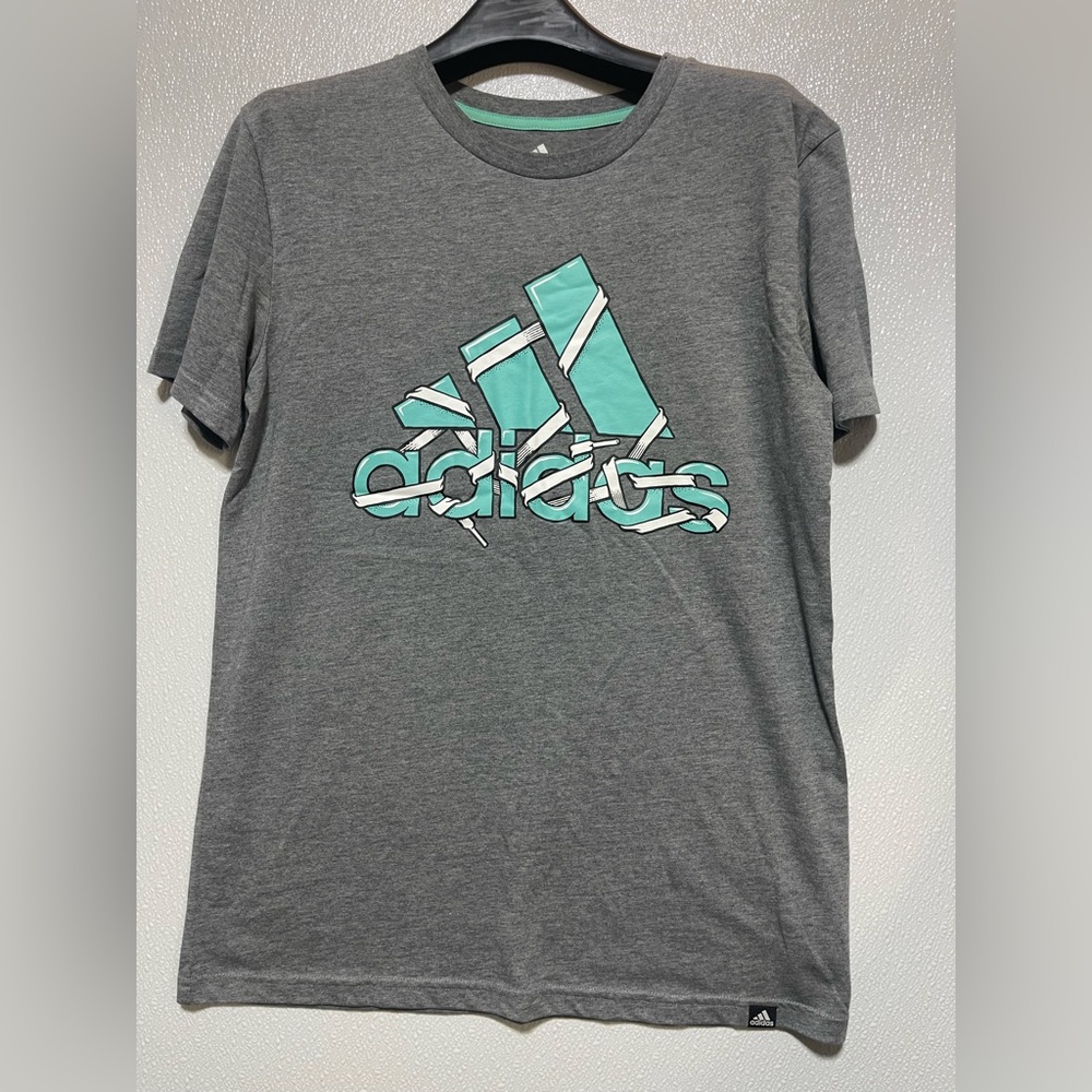 3/$10 Adidas Gray T-Shirt with Mint Trim